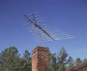 Instalação de uma antena de TV